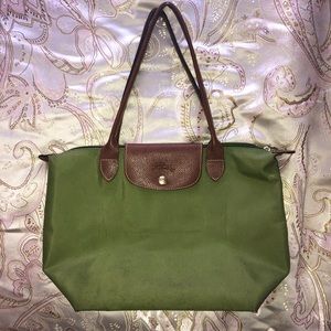 Army green longchamp bag